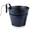 Doniczka balkonowa metalowa czarna 20 cm VILDE 339403