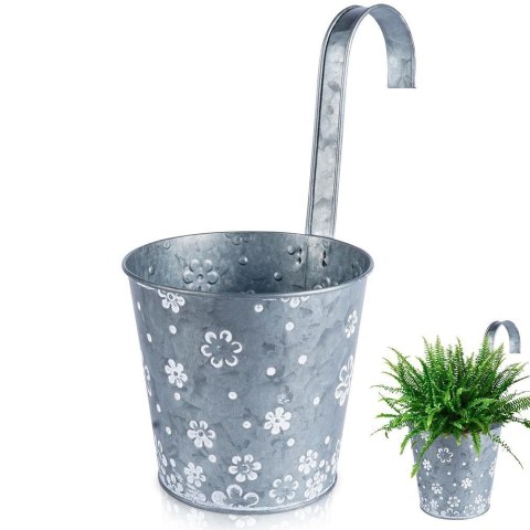 Doniczka balkonowa metalowa kwiatki 14 cm VILDE 339412