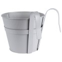 Doniczka balkonowa metalowa szara mała 20 cm VILDE 339404