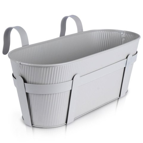 Doniczka balkonowa metalowa szara podłużna mała 37,5 cm VILDE 339410