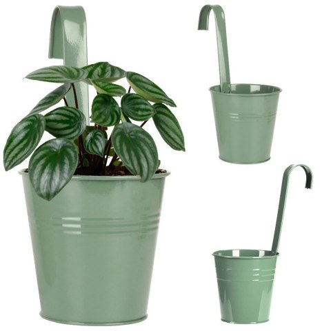 Doniczka balkonowa metalowa zielona 13,5 cm VILDE 339304-Z