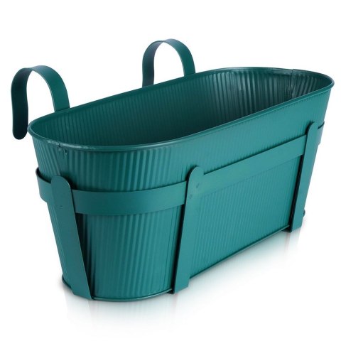 Doniczka balkonowa metalowa zielona 37,5 cm VILDE 339402