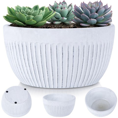 Doniczka ceramiczna donica biała 20cm VILDE 569913