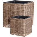 Doniczka ogrodowa kwadratowa brązowa 37x38 cm HOME STYLING COLLECTION 339243-D