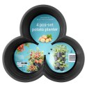 Doniczka ogrodowa plastikowa czarna kaskadowa piętrowa 4 szt. VILDE 339510