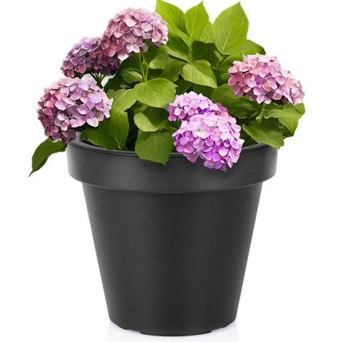 Doniczka ogrodowa plastikowa czarna okrągła mała 29 cm VILDE 339508-S