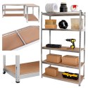 Regał stalowy magazynowy 200kg 5 poziomów 205x120x45 cm ocynkowany