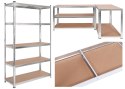Regał stalowy magazynowy 200kg 5 poziomów 205x120x45 cm ocynkowany