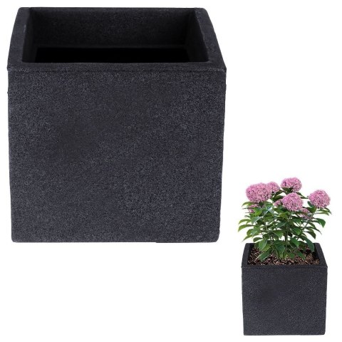 Doniczka ogrodowa plastikowa szara kwadratowa mała 20x17,5 cm VILDE 339318