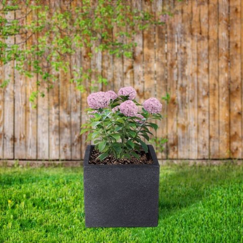 Doniczka ogrodowa plastikowa szara kwadratowa mała 20x17,5 cm VILDE 339318