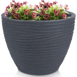 Doniczka ogrodowa plastikowa szara okrągła 48,5x37,5 cm VILDE 339444