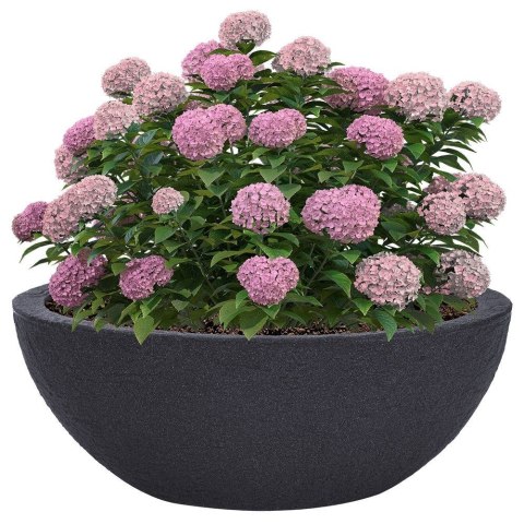 Doniczka ogrodowa plastikowa szara owalna duża 59x34,5 cm VILDE 339328