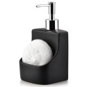 Dozownik do płynu do naczyń z pojemnikiem na gąbkę czarny SILVER 400ml VILDE 568006