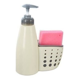 Dozownik płynu do naczyń z pojemnikiem na gąbkę beżowy 370ml ORION 530758-BE