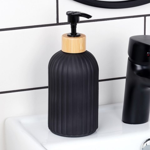 Dozownik szklany do mydła płynu do naczyń na mydło czarny 400ml VILDE 568001
