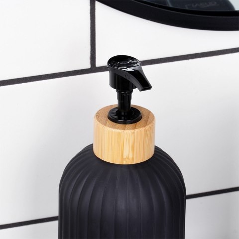 Dozownik szklany do mydła płynu do naczyń na mydło czarny 400ml VILDE 568001