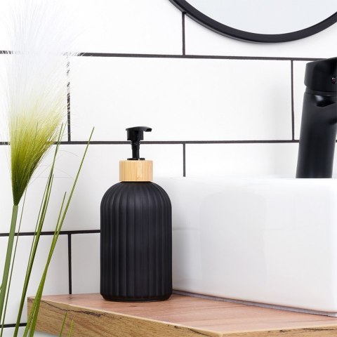 Dozownik szklany do mydła płynu do naczyń na mydło czarny 400ml VILDE 568001