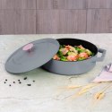 EMALIOWANY NISKI GARNEK ŻELIWNY 2.57L 26CM BERLINGER HAUS STRONG MOLD TAUPE BH-6527
