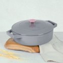 EMALIOWANY NISKI GARNEK ŻELIWNY 2.57L 26CM BERLINGER HAUS STRONG MOLD TAUPE BH-6527
