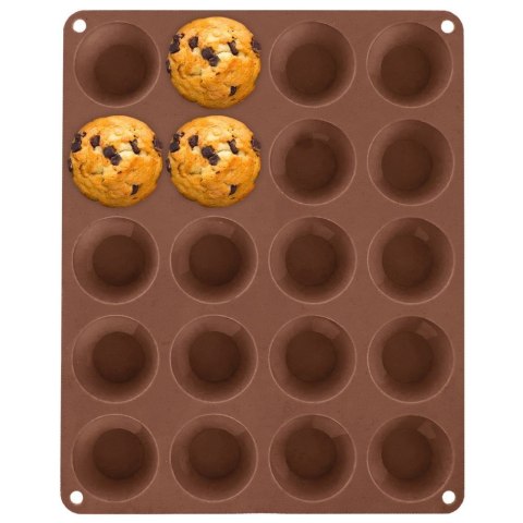 FORMA DO PIECZENIA 20 MINI MUFFINEK BABECZEK BABECZKI SILIKONOWA BRĄZOWA SILLINIE ORION 151763