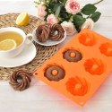 FORMA DO PIECZENIA 6 BABECZEK DONUTÓW SILIKONOWA POMARAŃCZOWA SILLINIE ORION 151788