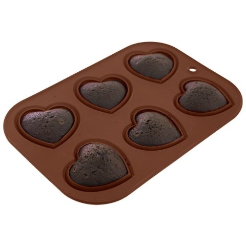 FORMA DO PIECZENIA 6 MUFFINEK BABECZEK BABECZKI SILIKONOWA BRĄZOWA SILLINIE ORION 151742