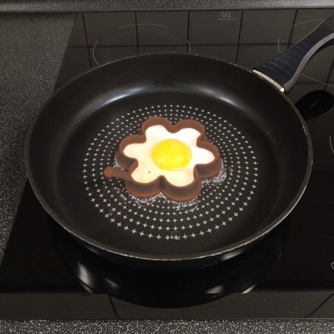 FORMA DO SMAŻENIA JAJEK NALEŚNIKÓW PANCAKE SILIKONOWA BRĄZOWA KWIAT 12CM SILLINIE ORION 151792