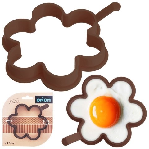 FORMA DO SMAŻENIA JAJEK NALEŚNIKÓW PANCAKE SILIKONOWA BRĄZOWA KWIAT 12CM SILLINIE ORION 151792