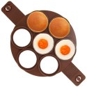 FORMA FOREMKA DO SMAŻENIA JAJEK PANCAKE SILIKONOWA BRĄZOWA SILLINIE ORION 151791