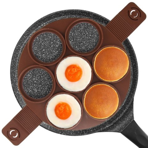 FORMA FOREMKA DO SMAŻENIA JAJEK PANCAKE SILIKONOWA BRĄZOWA SILLINIE ORION 151791