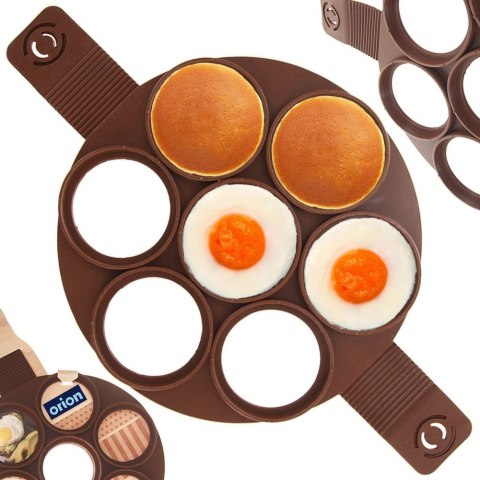 FORMA FOREMKA DO SMAŻENIA JAJEK PANCAKE SILIKONOWA BRĄZOWA SILLINIE ORION 151791