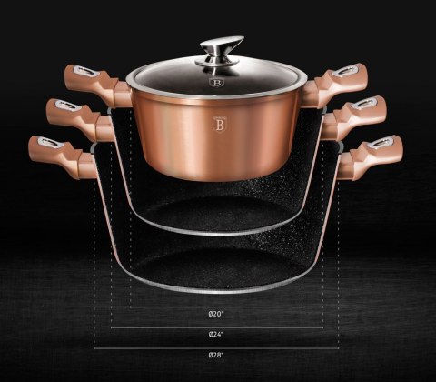 GARNEK 6.5L 28CM BERLINGER HAUS METALLIC ROSE GOLDBH-1516-N