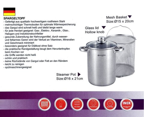 GARNEK DO SZPARAGÓW / MAKARONU 4.2L 16cm BRUNBESTE BB-2143
