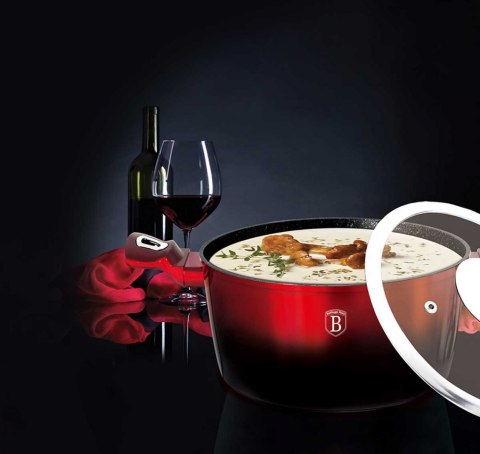 GARNEK GRANITOWY 2.5L 20CM BERLINGER HAUS BLACK BURGUNDY BH-1627