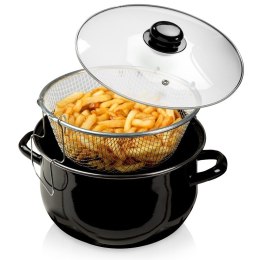 Garnek do smażenia frytek w głębokim oleju emaliowany z sitkiem 24.5 cm 4L NAVA 10-053-003