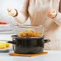 Garnek do smażenia frytek w głębokim oleju emaliowany z sitkiem 24.5 cm 4L NAVA 10-053-003