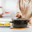 Garnek do smażenia frytek w głębokim oleju emaliowany z sitkiem 24.5 cm 4L NAVA 10-053-003
