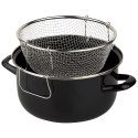 Garnek do smażenia frytek w głębokim oleju emaliowany z sitkiem 24.5 cm 4L NAVA 10-053-003