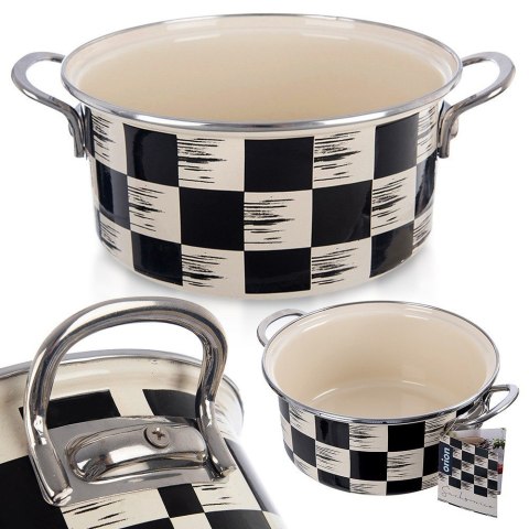 Garnek emaliowany indukcja na indukcję gaz SZACHOWNICA 22 cm 3L ORION 113341