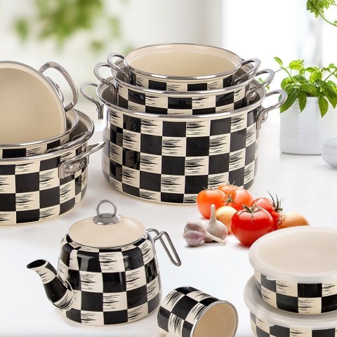 Garnek emaliowany indukcja na indukcję gaz SZACHOWNICA 22 cm 4L ORION 113337