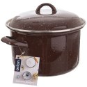 Garnek emaliowany z pokrywką indukcja brązowy BROWN 18 cm 2.5L ORION 113160