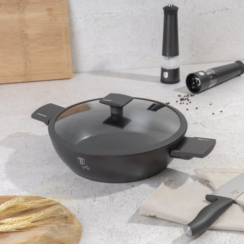 GARNEK NISKI TYTANOWY Z POKRYWKĄ 28CM 3.8L BERLINGER HAUS ANTRACIT BH-8128