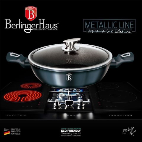 GARNEK PŁASKI 3.8L 28CM BERLINGER HAUS METALLIC AQUAMARINE BH-6794
