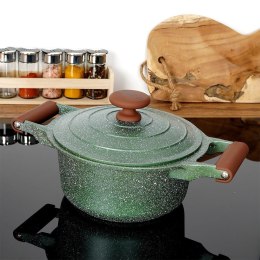 Garnek granitowy nieprzywierający na indukcję gaz z pokrywką OMEGA 20 cm 2.6L NAVA 10-255-030