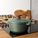 Garnek granitowy nieprzywierający na indukcję gaz z pokrywką OMEGA 20 cm 2.6L NAVA 10-255-030