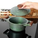 Garnek granitowy nieprzywierający na indukcję gaz z pokrywką OMEGA 20 cm 2.6L NAVA 10-255-030