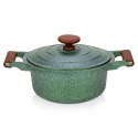 Garnek granitowy nieprzywierający na indukcję gaz z pokrywką OMEGA 20 cm 2.6L NAVA 10-255-030
