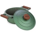 Garnek granitowy nieprzywierający na indukcję gaz z pokrywką OMEGA 20 cm 2.6L NAVA 10-255-030