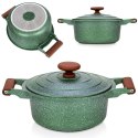 Garnek granitowy nieprzywierający na indukcję gaz z pokrywką OMEGA 24 cm 4.4L NAVA 10-255-031