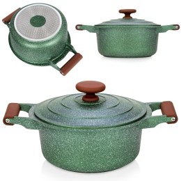 Garnek granitowy nieprzywierający na indukcję gaz z pokrywką OMEGA 24 cm 4.4L NAVA 10-255-031